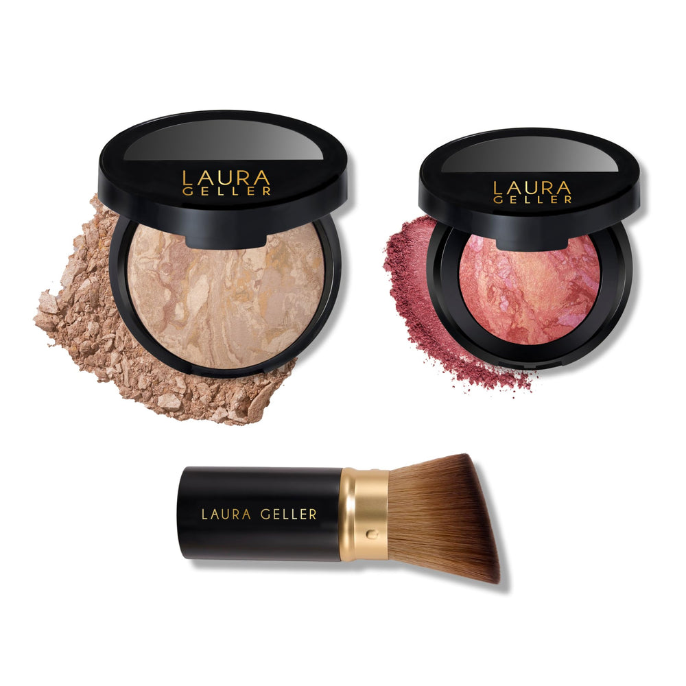 LAURA GELLER Balance n Brighten compact front showing natural coverage benefit