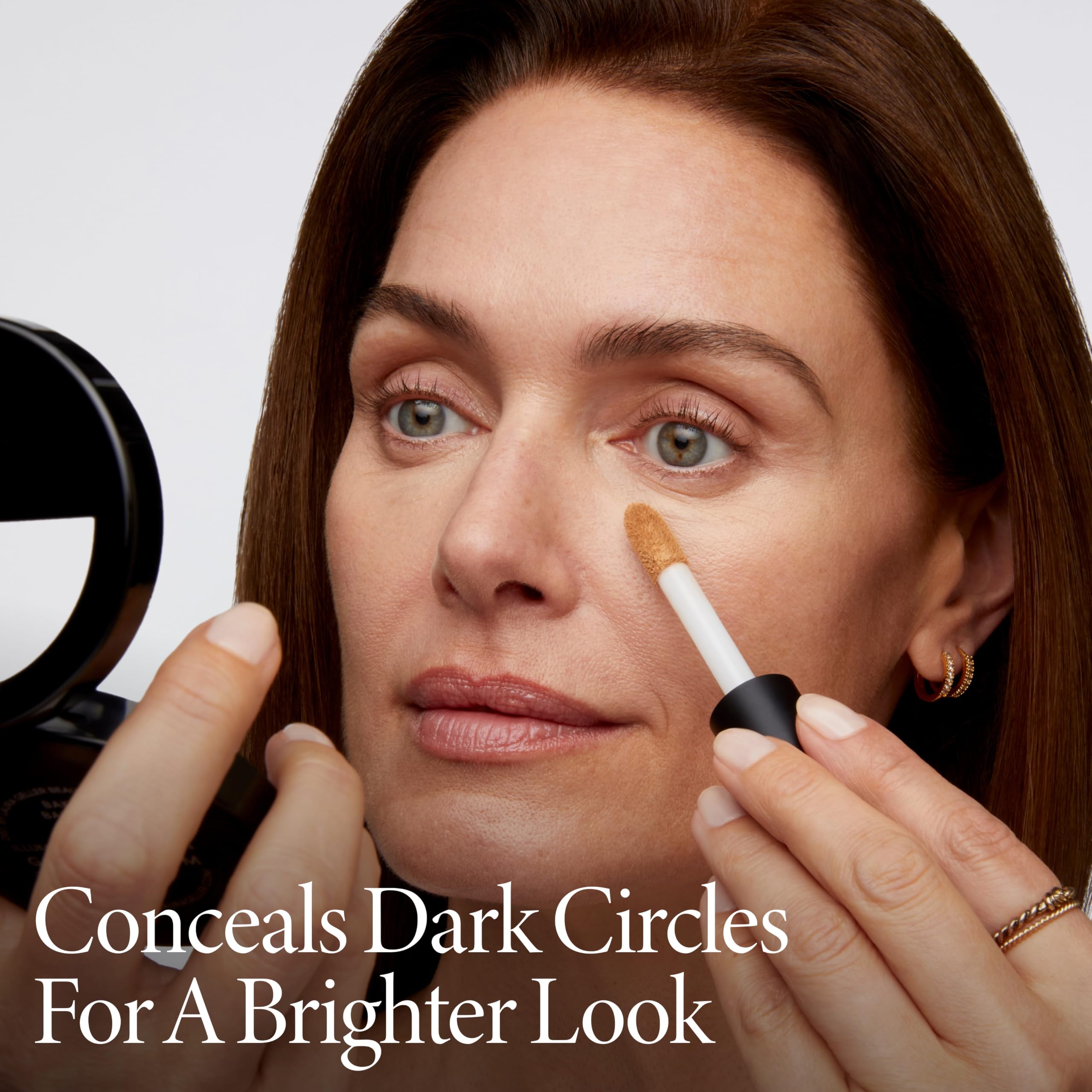 LAURA GELLER before and after split showing concealment of dark circles
