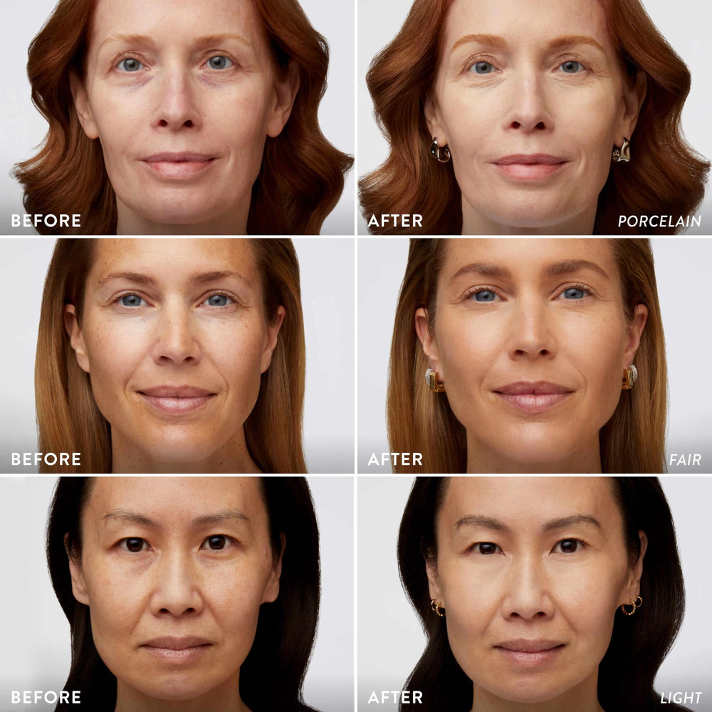 LAURA GELLER NEW YORK blending with brush to show buildable coverage benefit