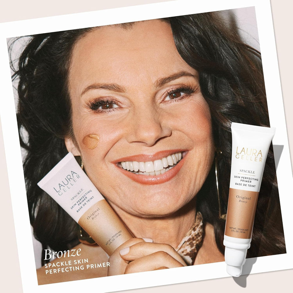 LAURA GELLER close-up of dispensed bronze primer texture showing smooth blendability