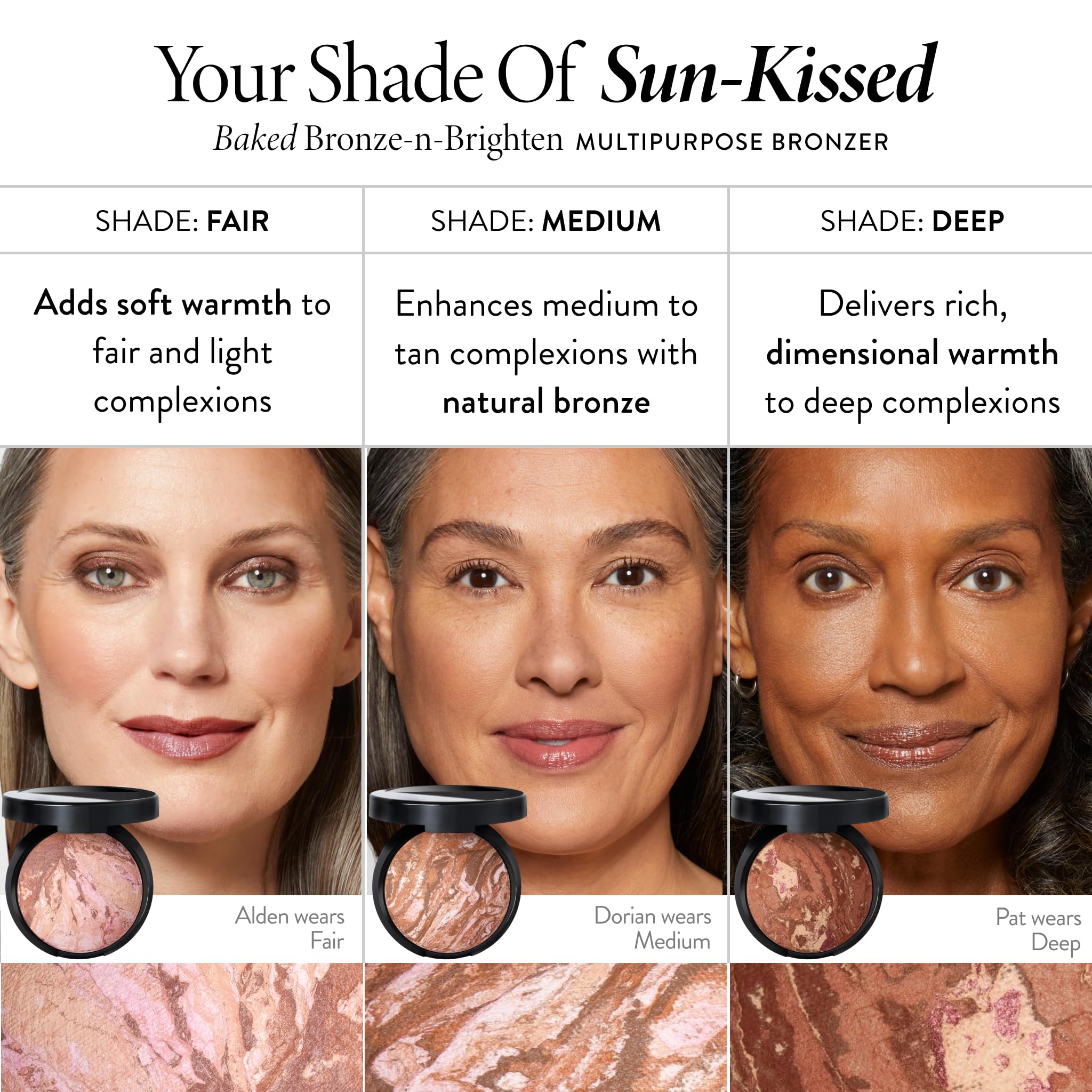 LAURA GELLER bronzer used as eyeshadow, coordinated monochrome eye look