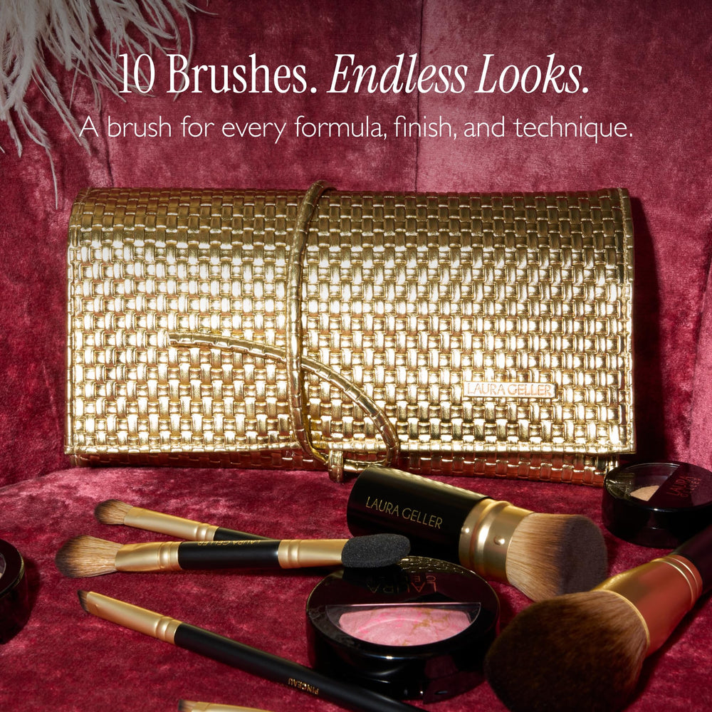 LAURA GELLER NEW YORK brush handle close-up showing durable, ergonomic grip benefit