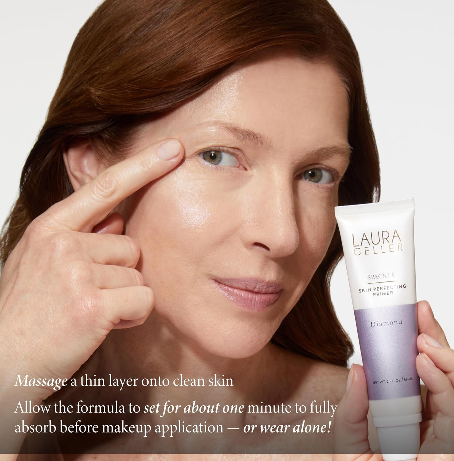 LAURA GELLER before and after skin comparison showing visible smoothing benefit