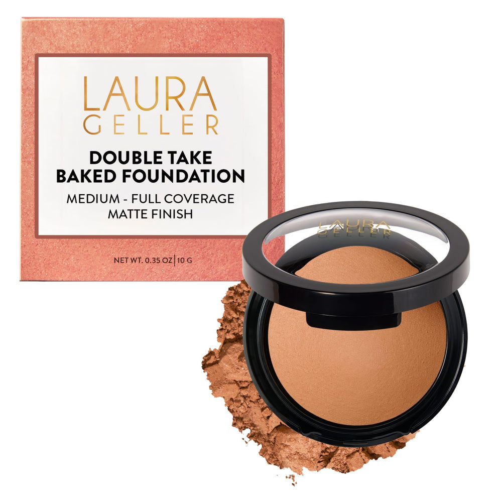 LAURA GELLER compact front view showing tan shade and travel-ready design
