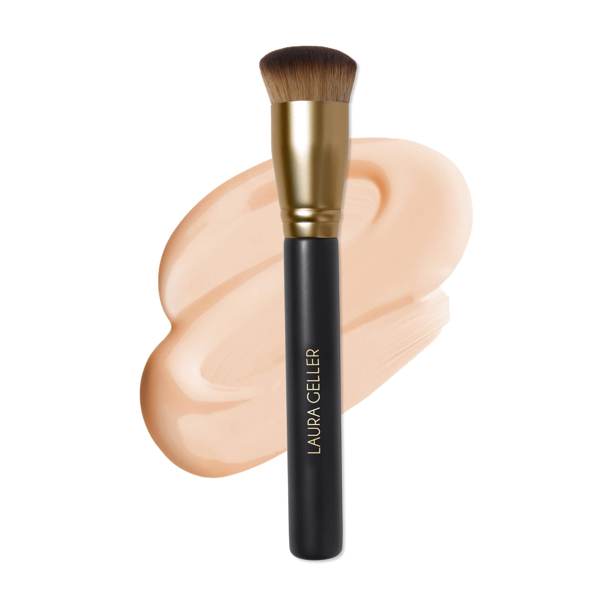 LAURA GELLER brush front view showing compact head and even coverage benefit