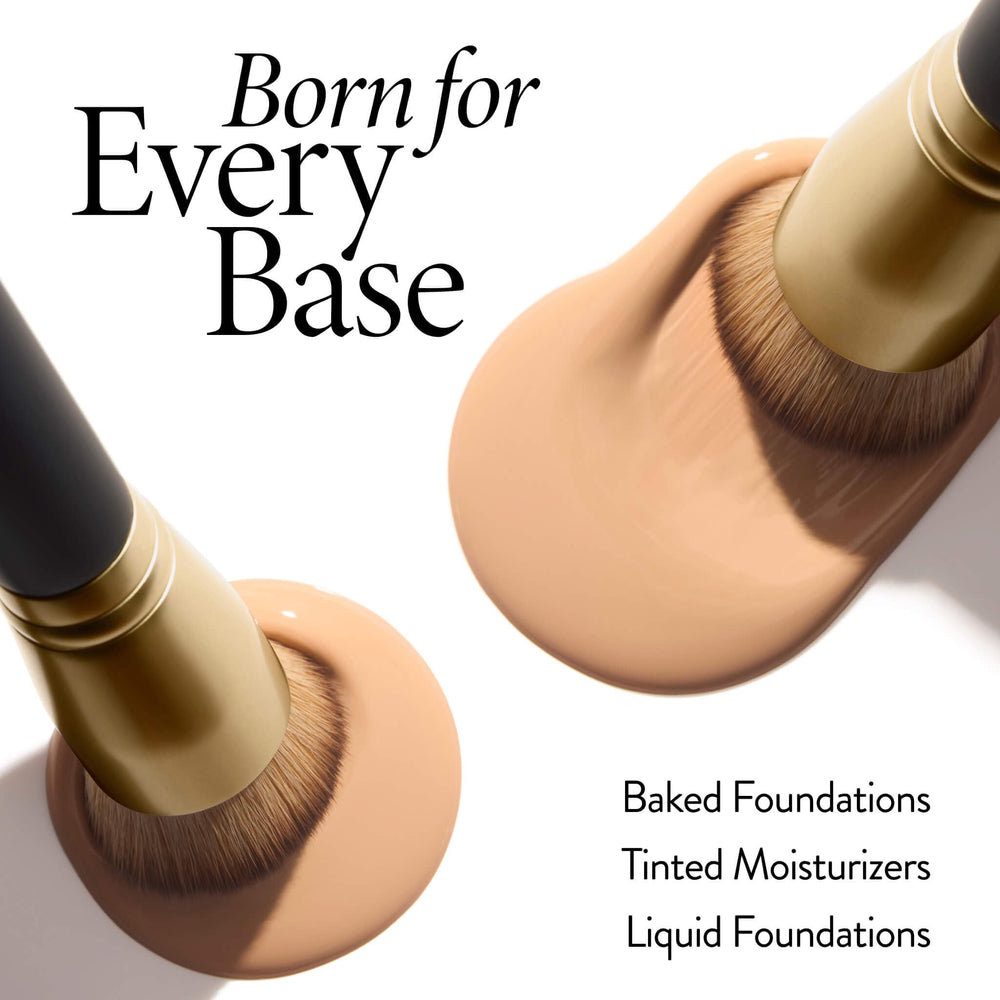 LAURA GELLER using brush with baked foundation to build coverage benefit