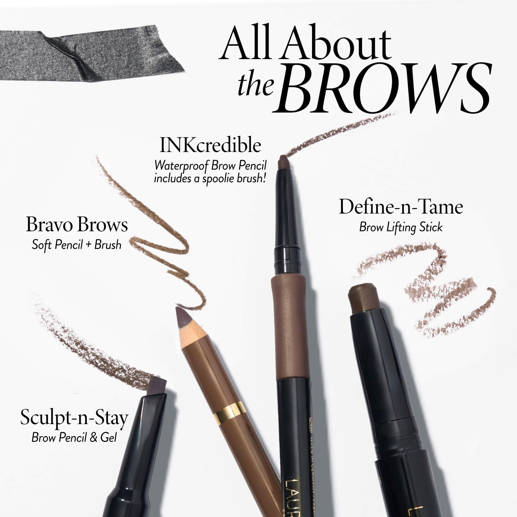 LAURA GELLER lifestyle scene by mirror illustrating quick everyday brow touch-ups