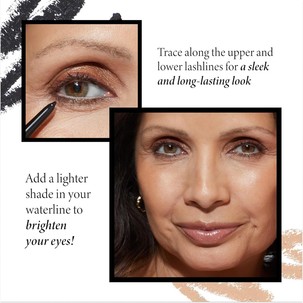 LAURA GELLER eyeliner stroke applied to model eye demonstrating smudge resistance