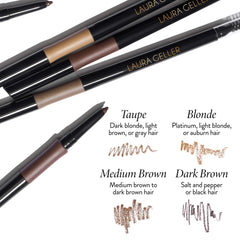 LAURA GELLER pigment swatch showing the medium brown tone and buildable coverage
