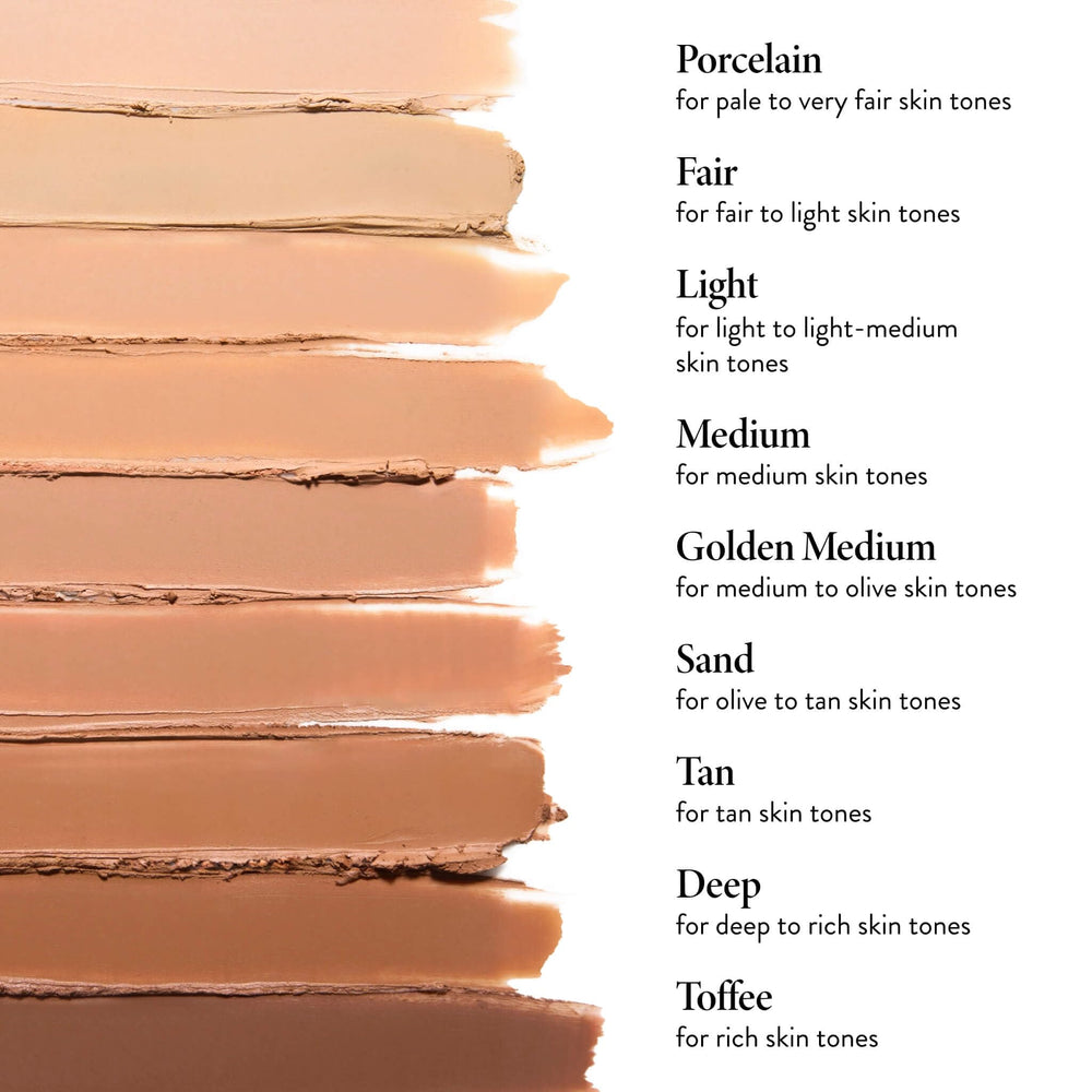 LAURA GELLER blending with fingertips demonstrating effortless merge into skin benefit