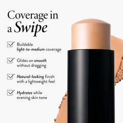 LAURA GELLER single swatch of product showing blendable coverage benefit