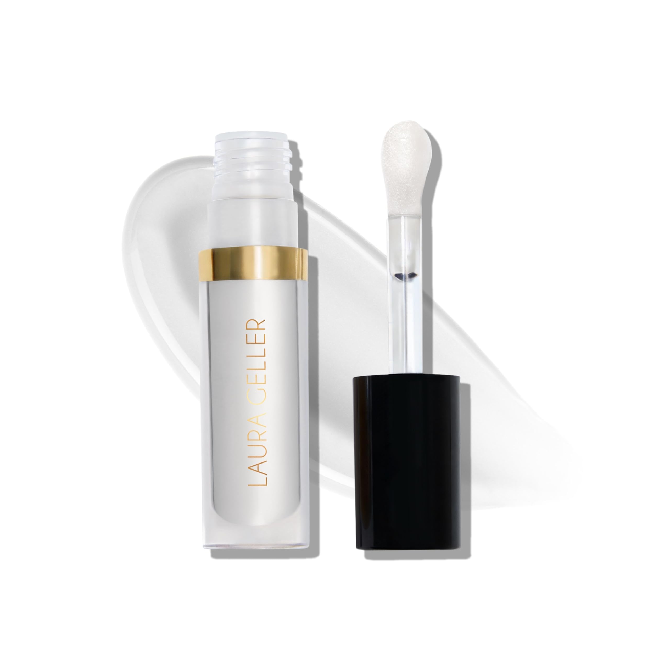 LAURA GELLER NEW YORK front packaging showing clear jelly balm and glossy finish benefit