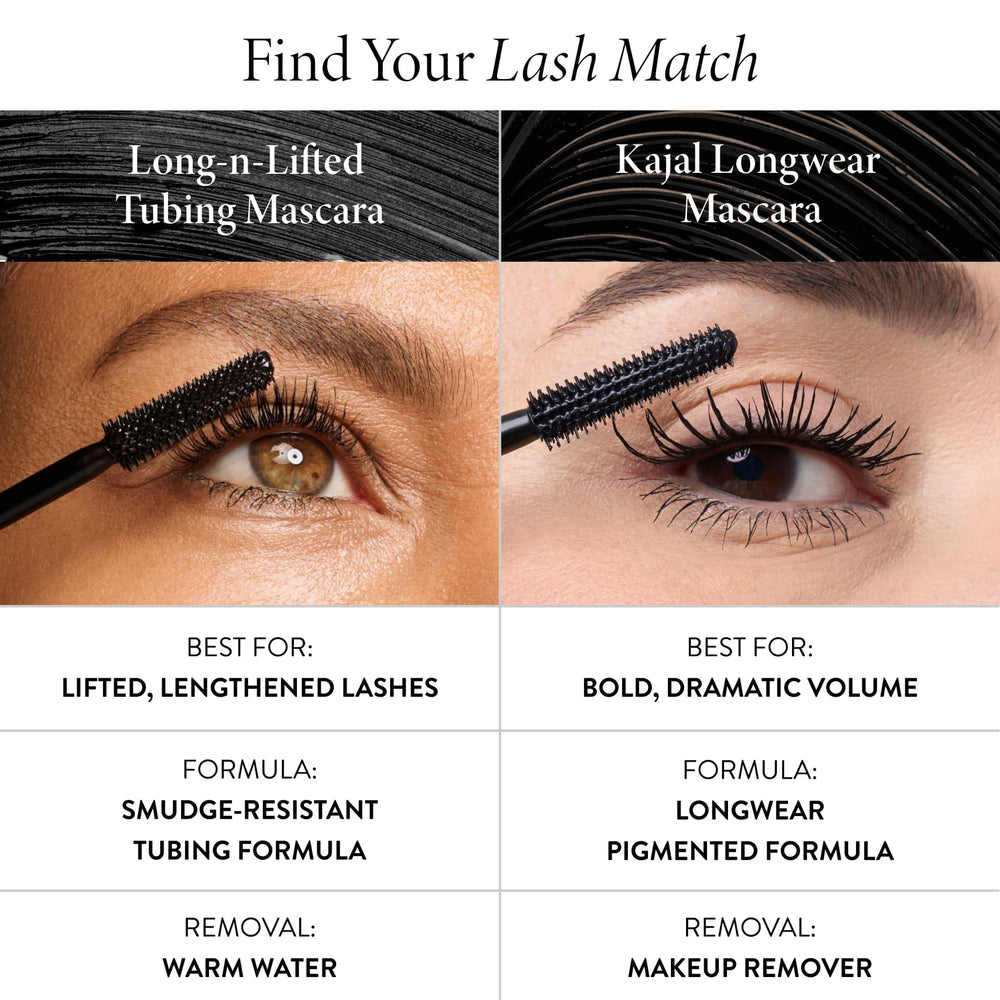 LAURA GELLER NEW YORK before and after lashes illustrating dramatic volume