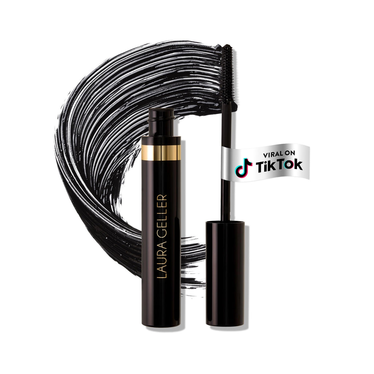 LAURA GELLER NEW YORK mascara front view showing sleek tube and bold branding