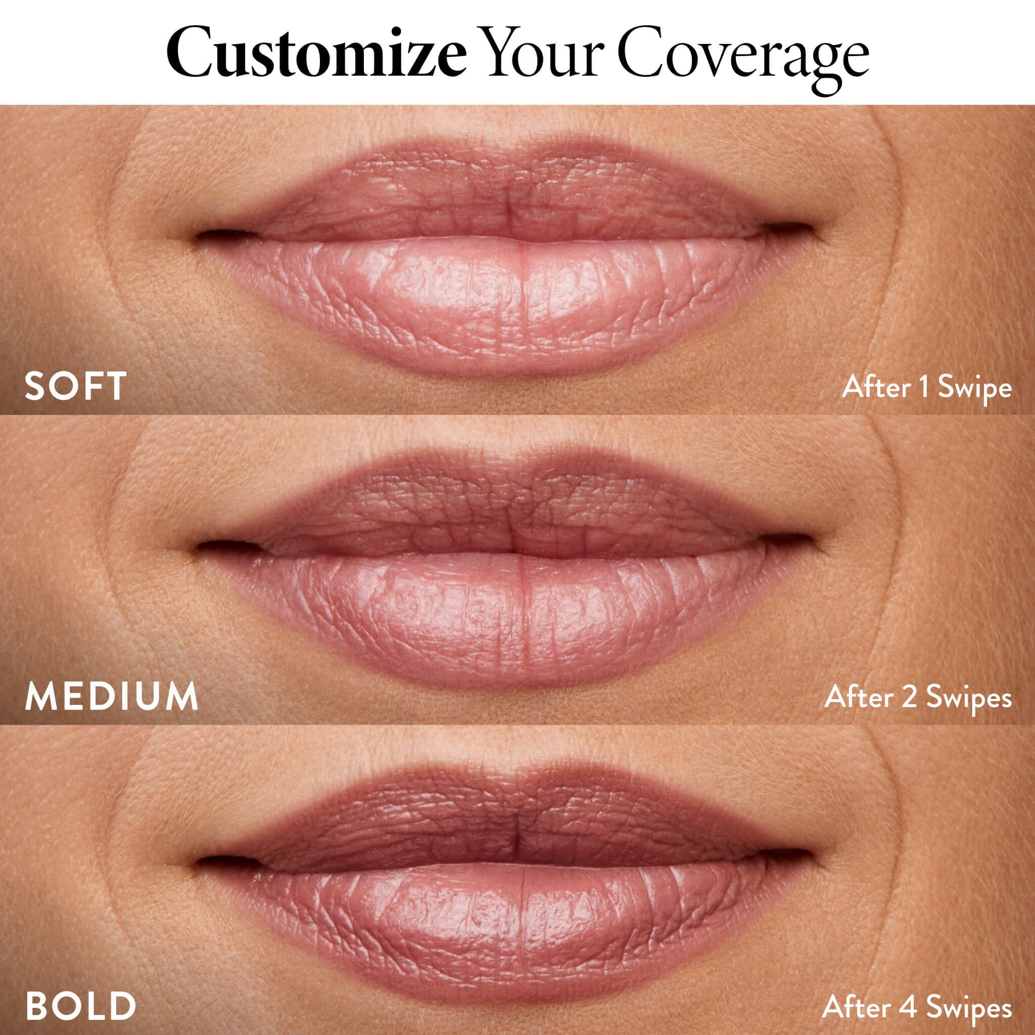 LAURA GELLER layered coverage comparison demonstrating buildable intensity