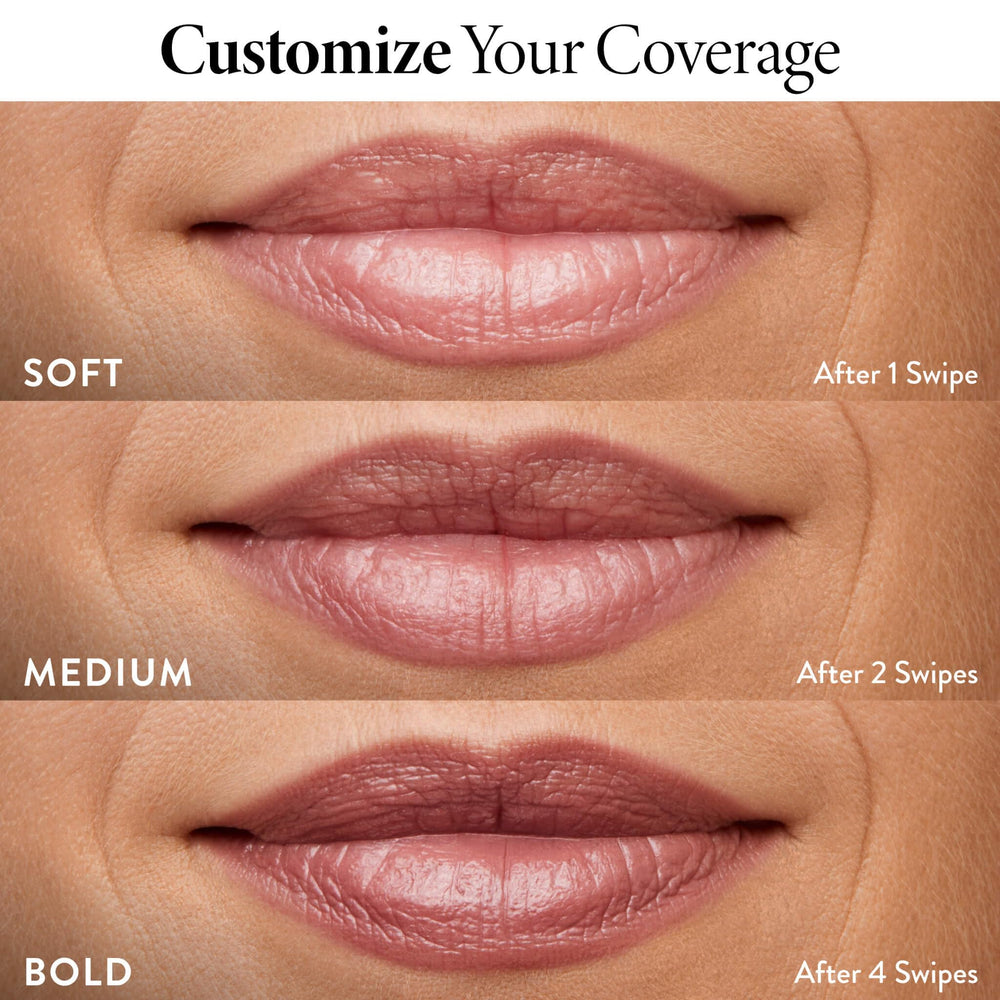 LAURA GELLER layered coverage comparison demonstrating buildable intensity