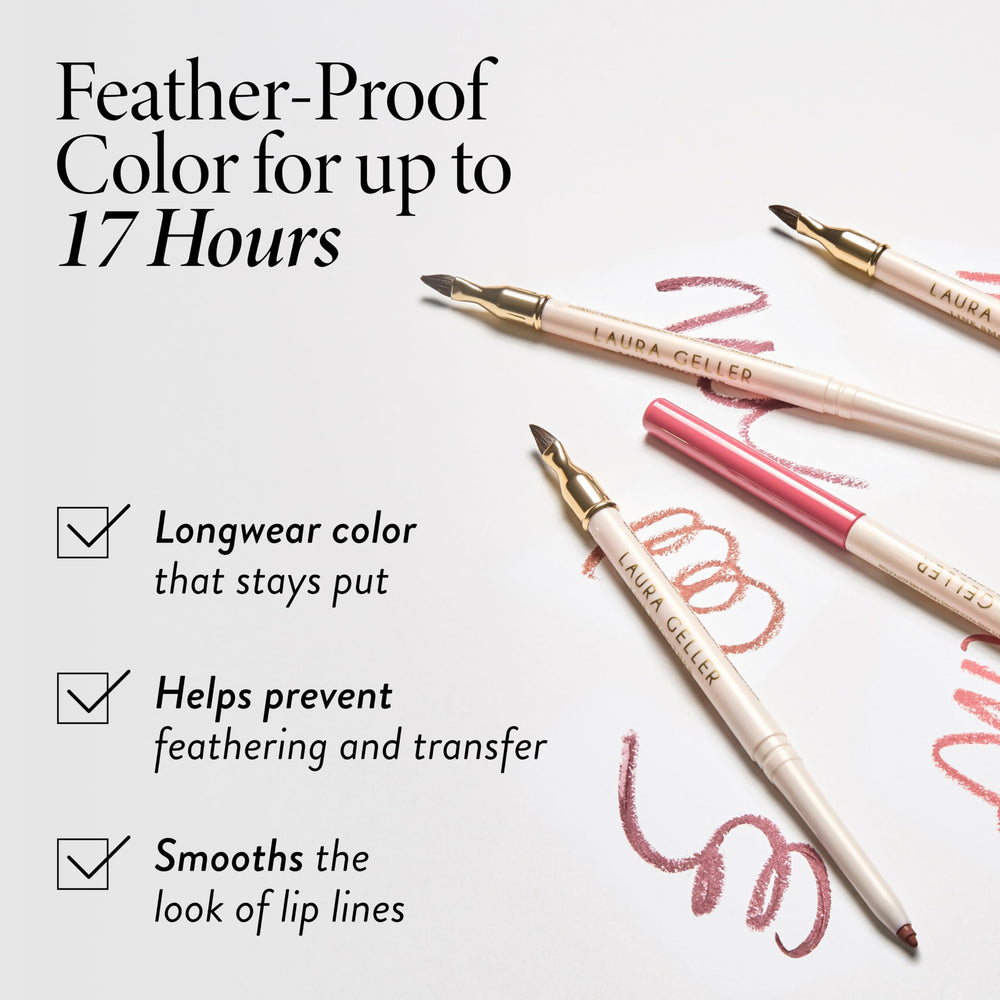 LAURA GELLER NEW YORK pencil tip detail for precise application and featherproof edges