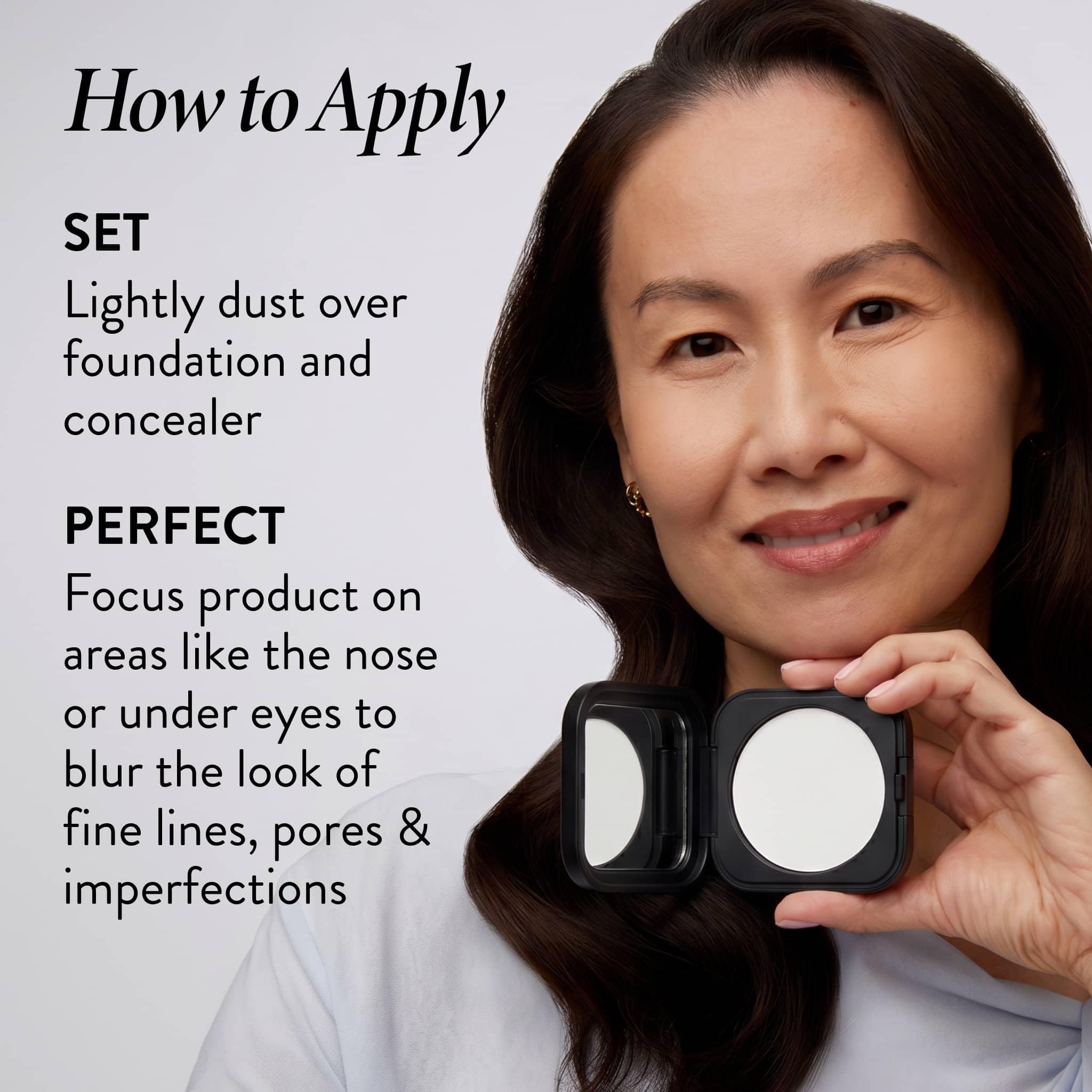 LAURA GELLER NEW YORK on-model portrait demonstrating natural matte skin benefit