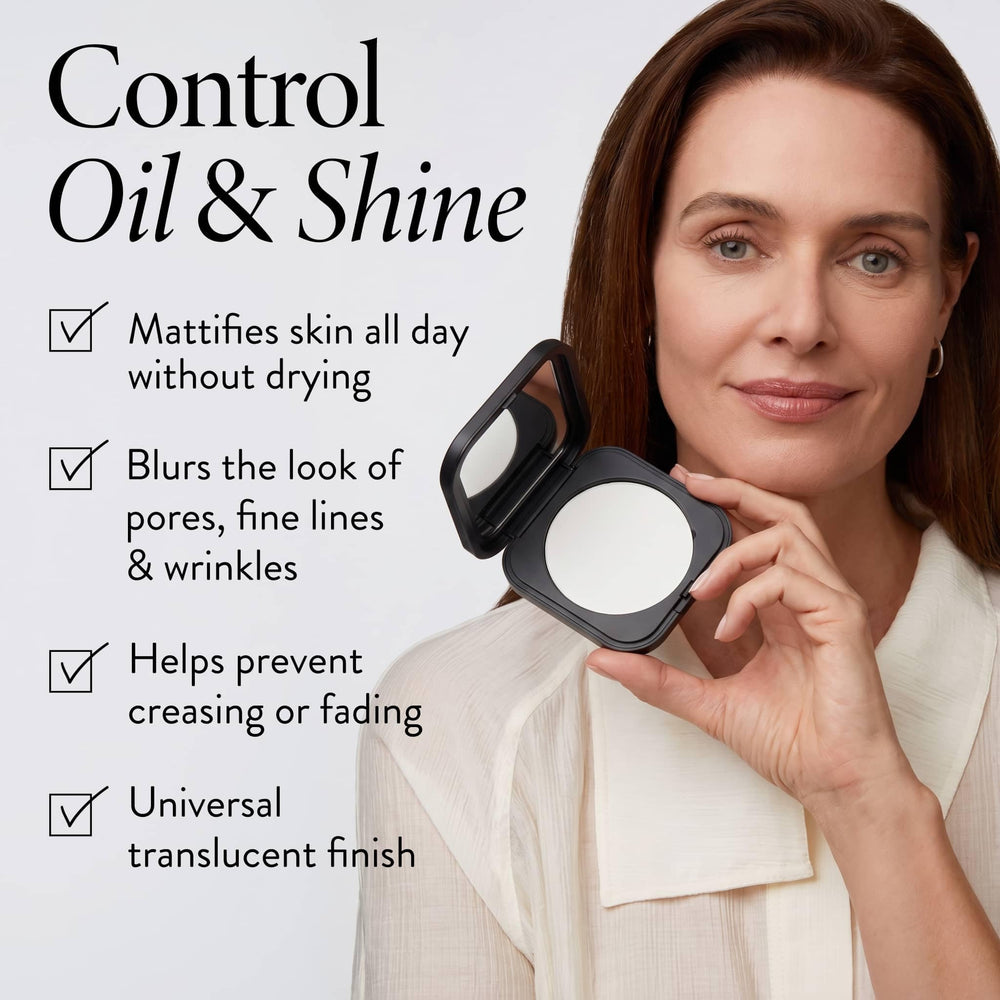 LAURA GELLER NEW YORK open compact top view with mirror for easy touch-ups