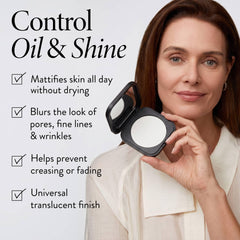 LAURA GELLER NEW YORK open compact top view with mirror for easy touch-ups