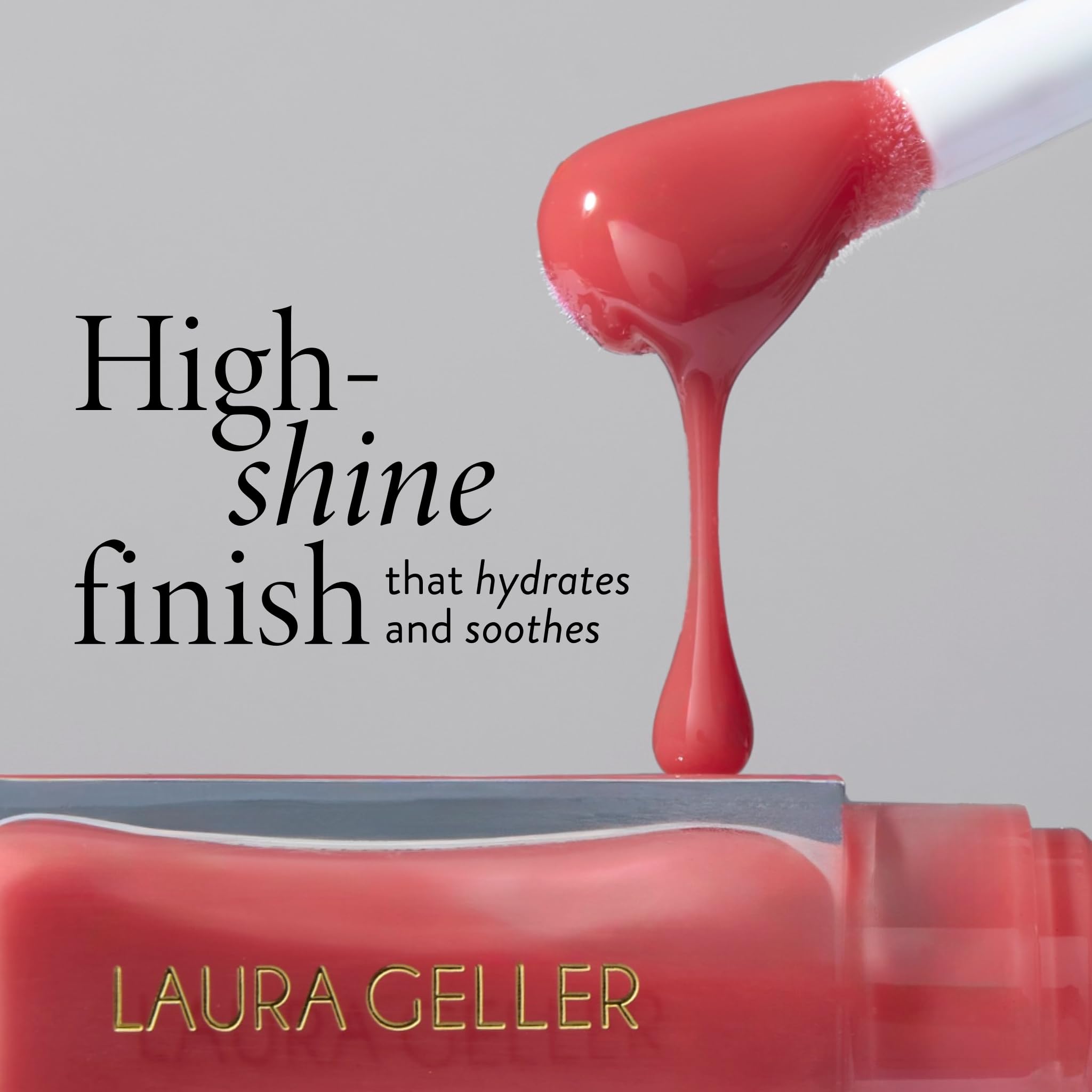 LAURA GELLER model applying Mauve Along to lips for instant shine