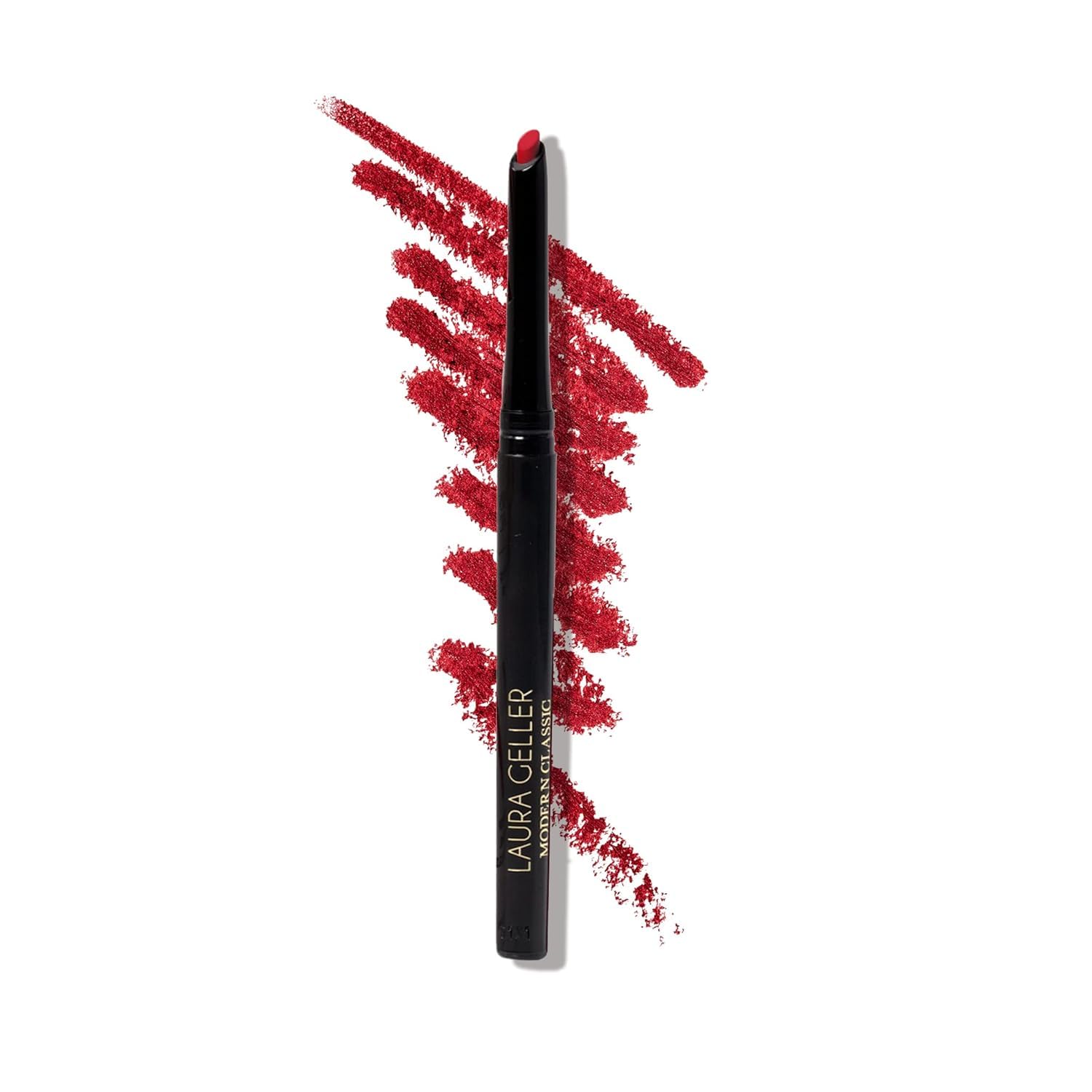 LAURA GELLER NEW YORK front view of Ritzy Red liner shows sleek design and benefit of easy storage