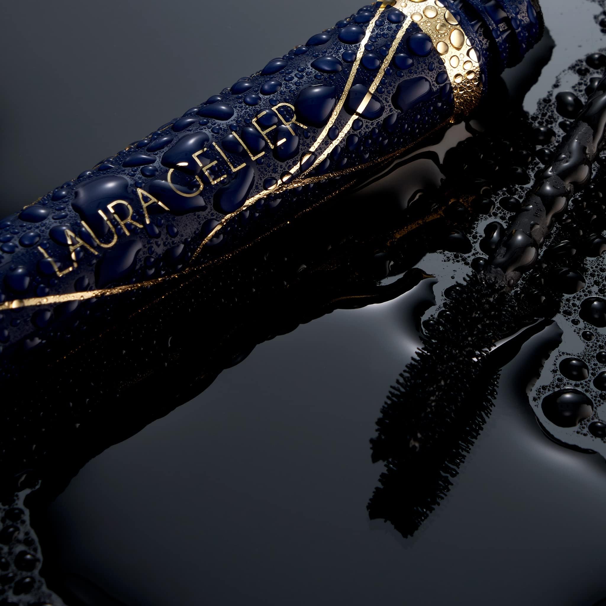 LAURA GELLER NEW YORK mascara held in hand to show true size and travel convenience