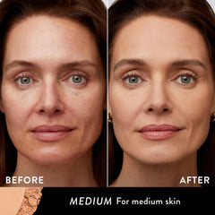 LAURA GELLER open compact showing baked powder texture for smooth coverage