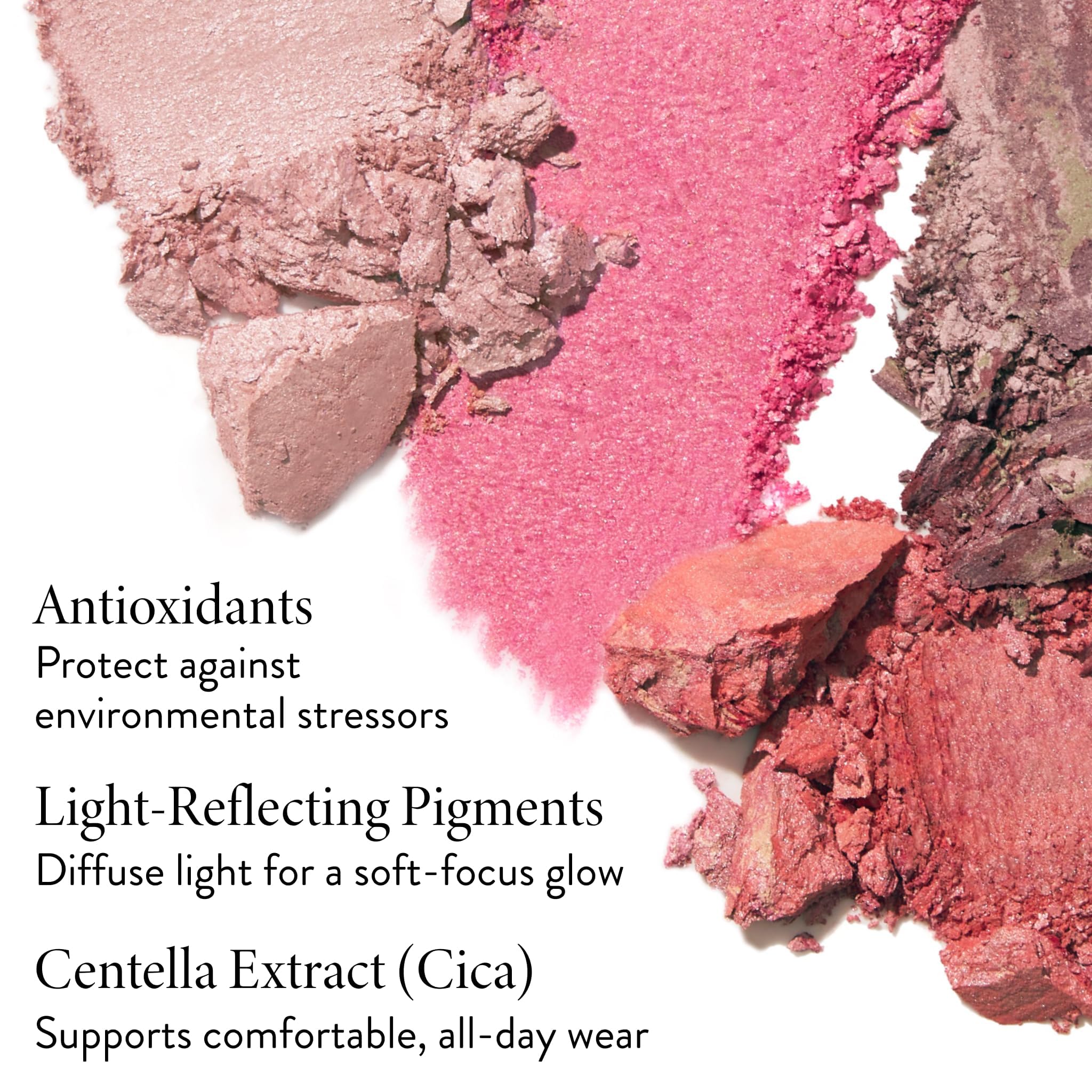LAURA GELLER back of compact label showing ingredient callouts and handcrafted origin information