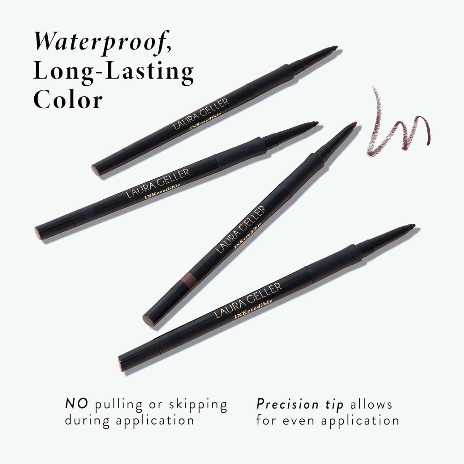 LAURA GELLER close-up of applying liner along lashes showing accurate placement benefit