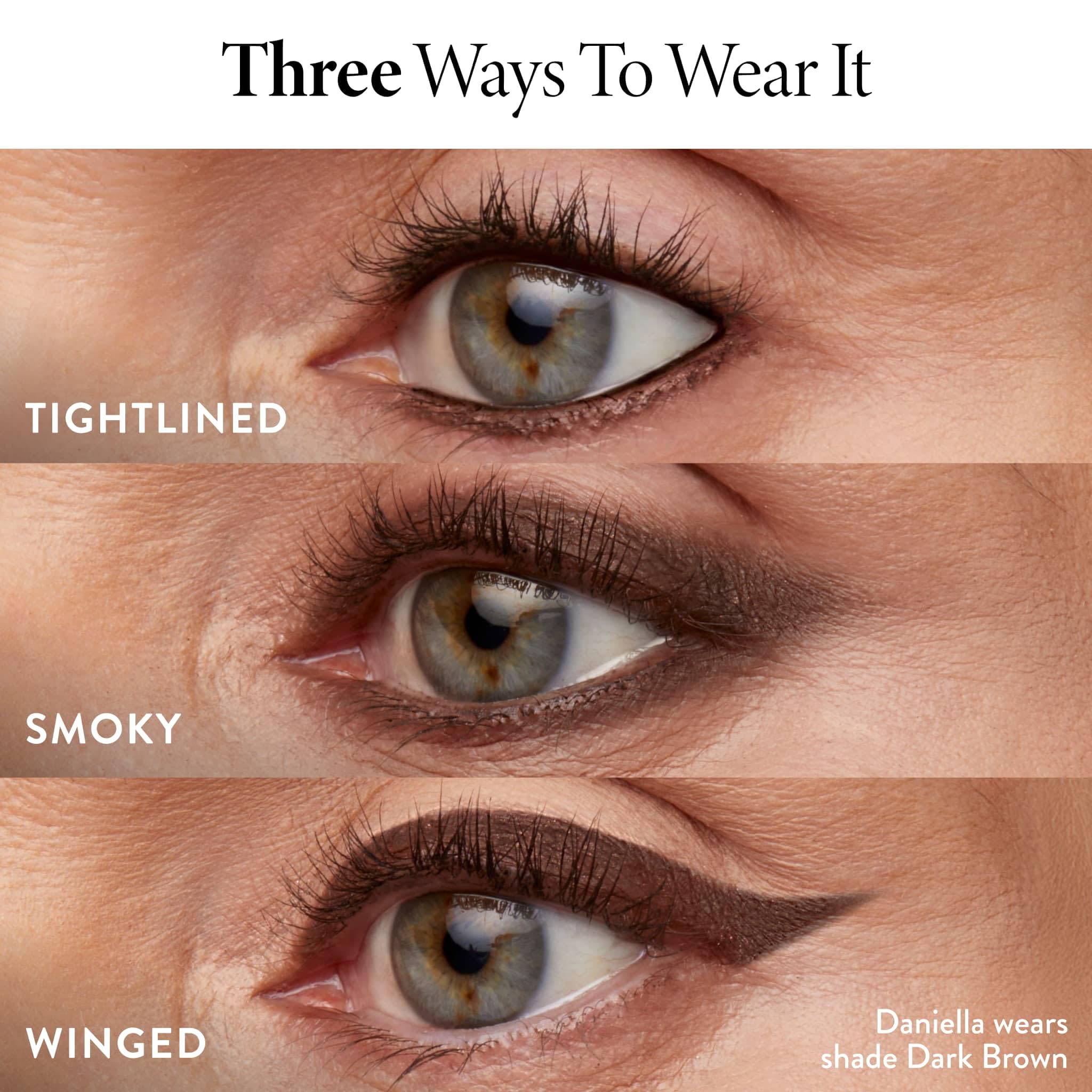 LAURA GELLER smudged smoky eye demo showing blendable kohl for depth