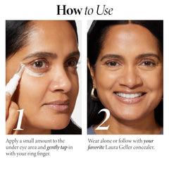 LAURA GELLER NEW YORK fingertip applying primer under eye for smoothing