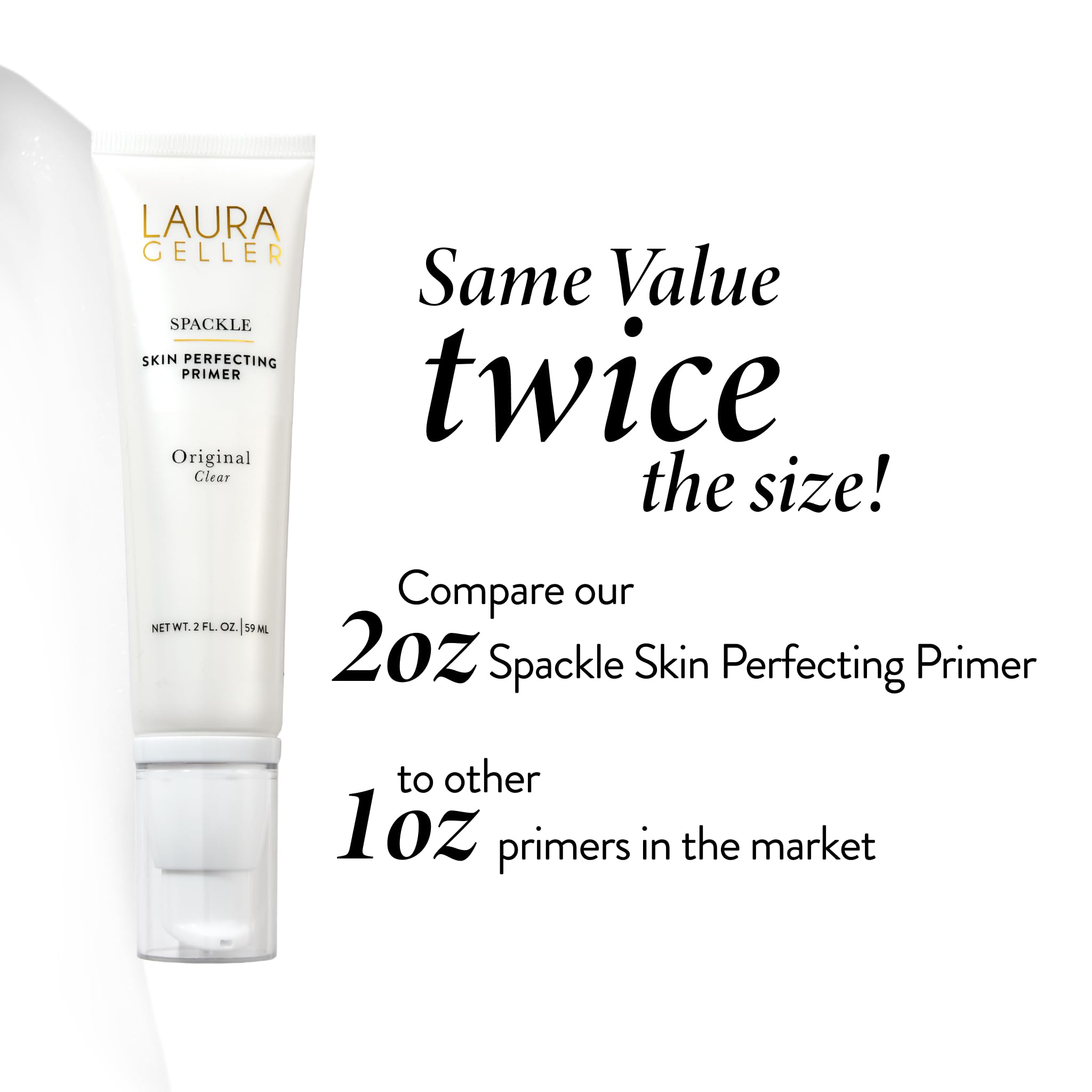 LAURA GELLER clear formula on palm shows lightweight, non-greasy finish
