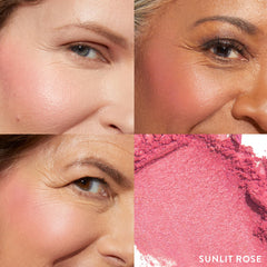 LAURA GELLER open compact of Sunlit Rose demonstrating easy everyday application benefit