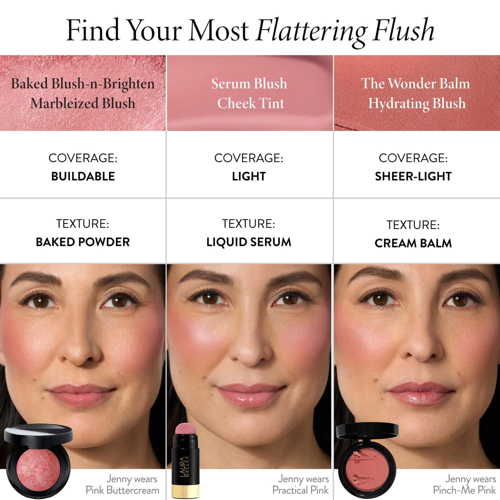 LAURA GELLER lifestyle daytime look featuring Sunlit Rose for a radiant natural finish benefit