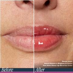 LAURA GELLER swatch of Glass Half Full clear gloss showing high shine and hydration