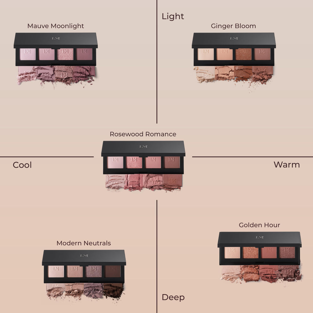 Laura Mercier model wearing evening eye look showcasing neutral shimmer impact