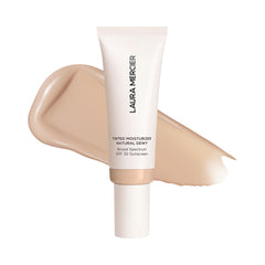Laura Mercier front packaging showing bottle and shade with elegant presentation benefit