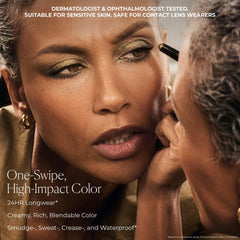 laura mercier arm swatches of matte sepia showing buildable neutral pigment