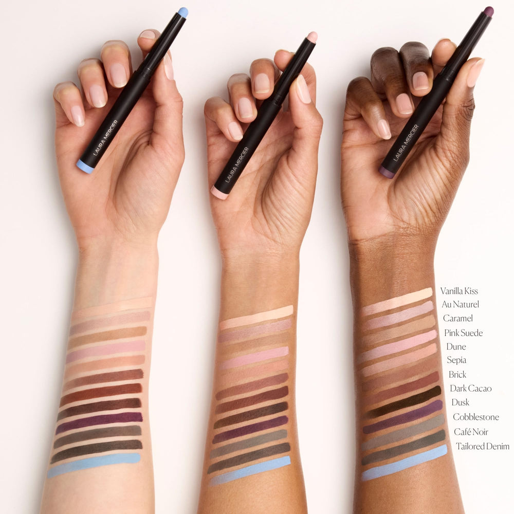 laura mercier creamy matte sepia texture close-up showing smooth finish