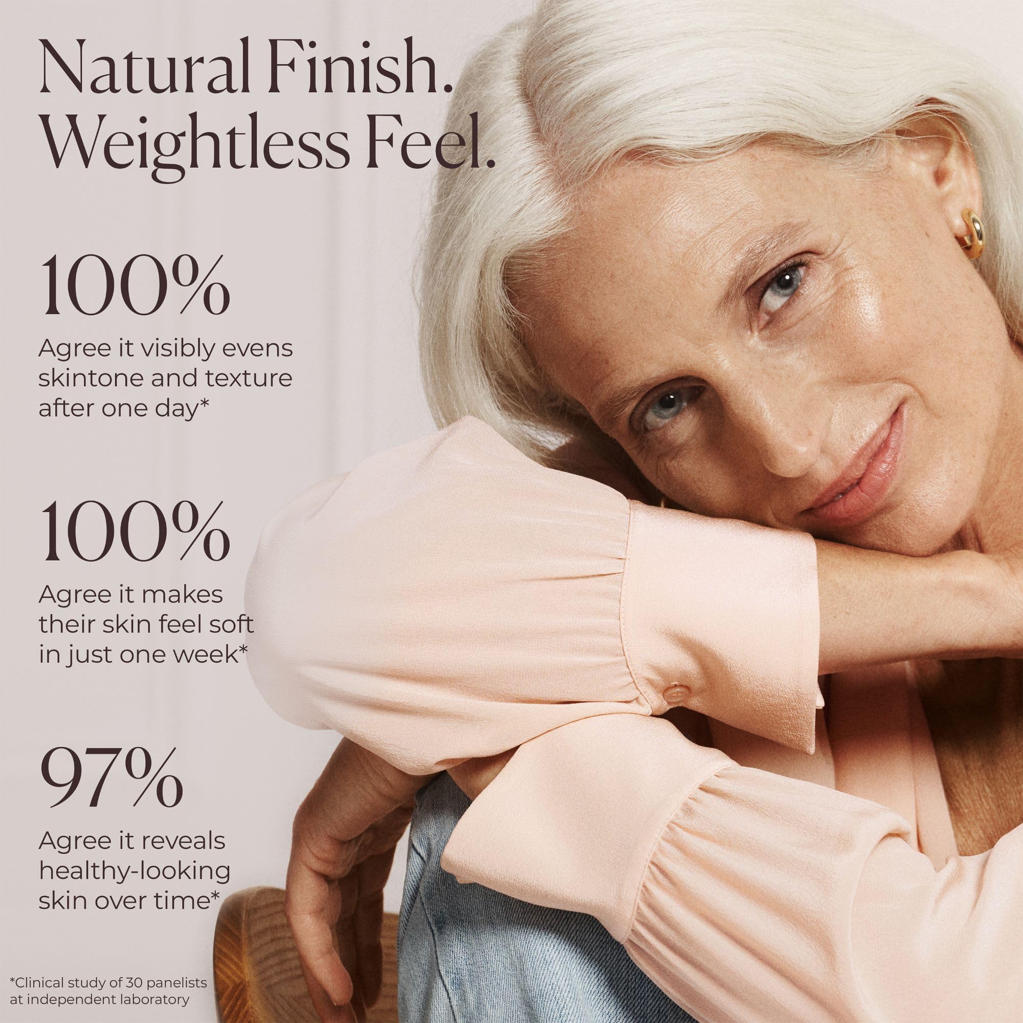 Laura Mercier packaging label focused on SPF 30 text to highlight daily UV protection