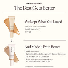 Laura Mercier pump dispensing product to show easy application and controlled dosing