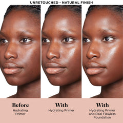 Laura Mercier primer texture close-up illustrating smooth, hydrating finish