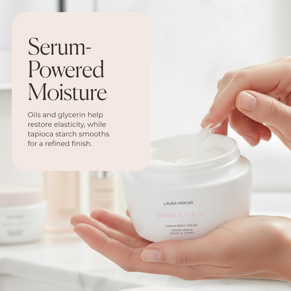 Laura Mercier jar held in hand showing size and scale for accurate purchase expectations