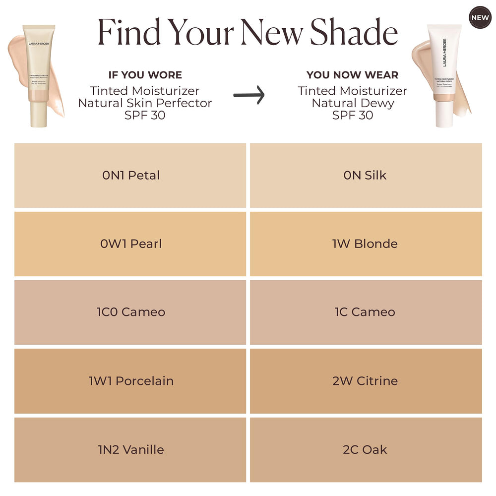 Laura Mercier swatch of 1C Cameo on skin illustrating natural coverage benefit