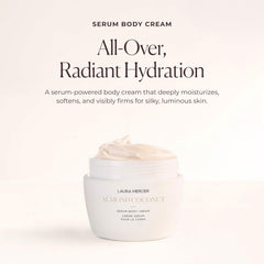 Laura Mercier close-up texture swirl demonstrating silky cream and quick absorption benefit