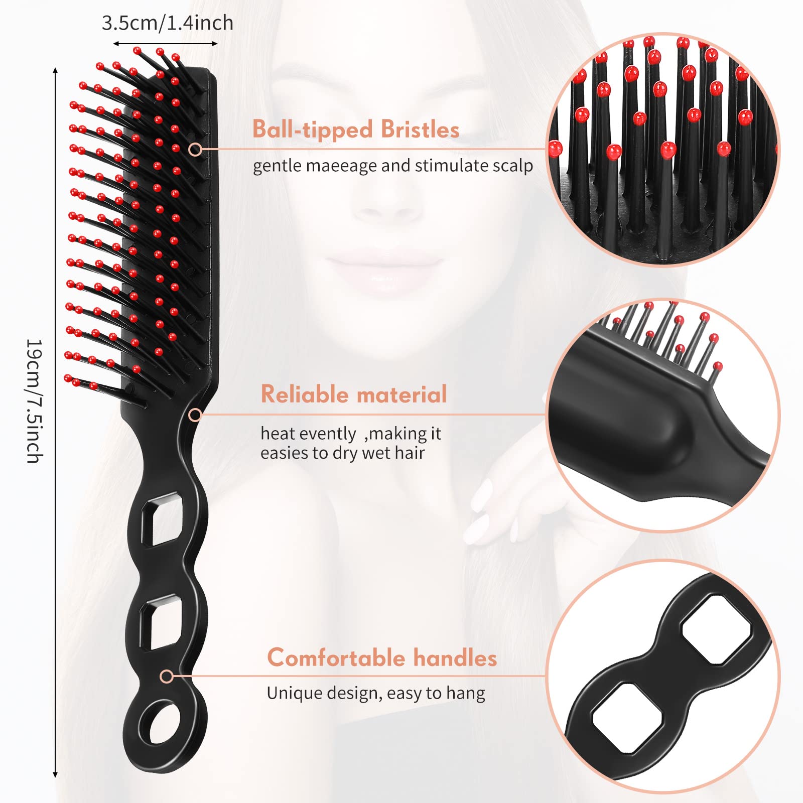 Lauwell close-up of flexible bristles highlighting gentle detangling