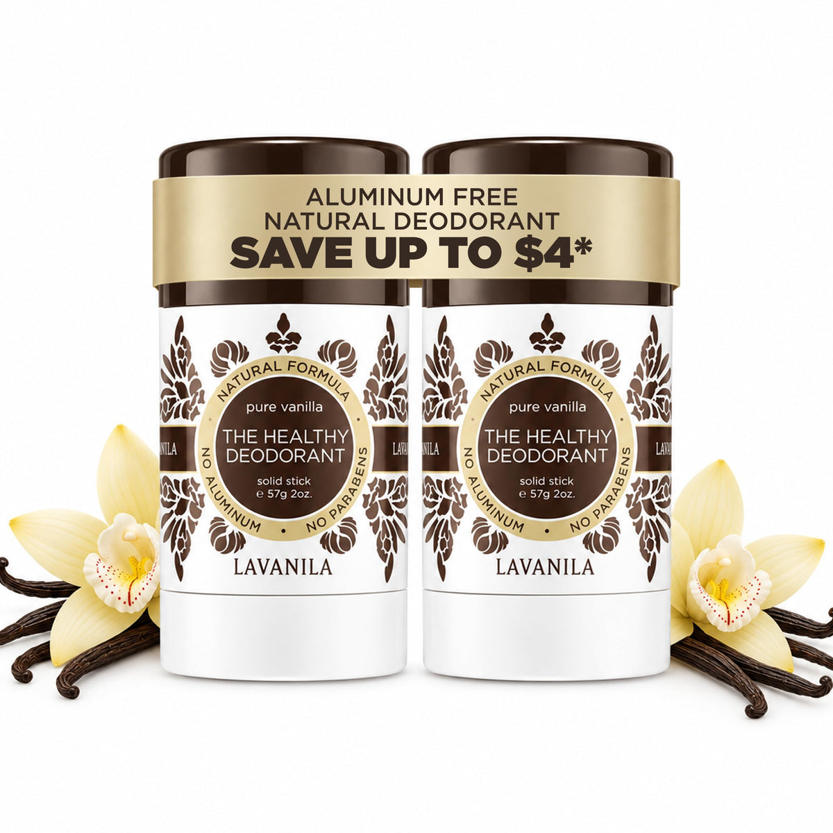 LAVANILA front packaging showing clean vanilla scent and value two-pack