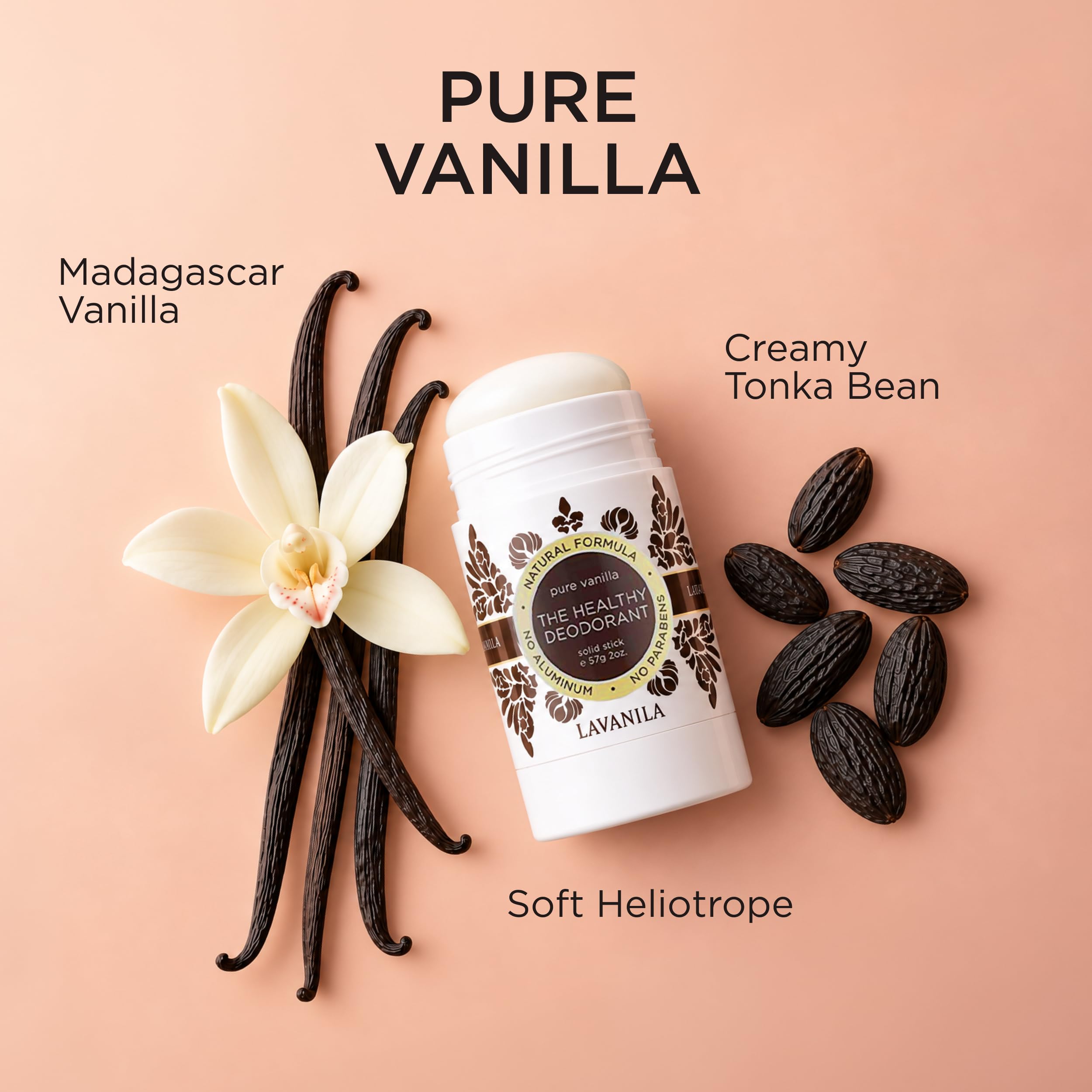 LAVANILA stick beside a coin to show 2 oz size and travel-friendly benefit