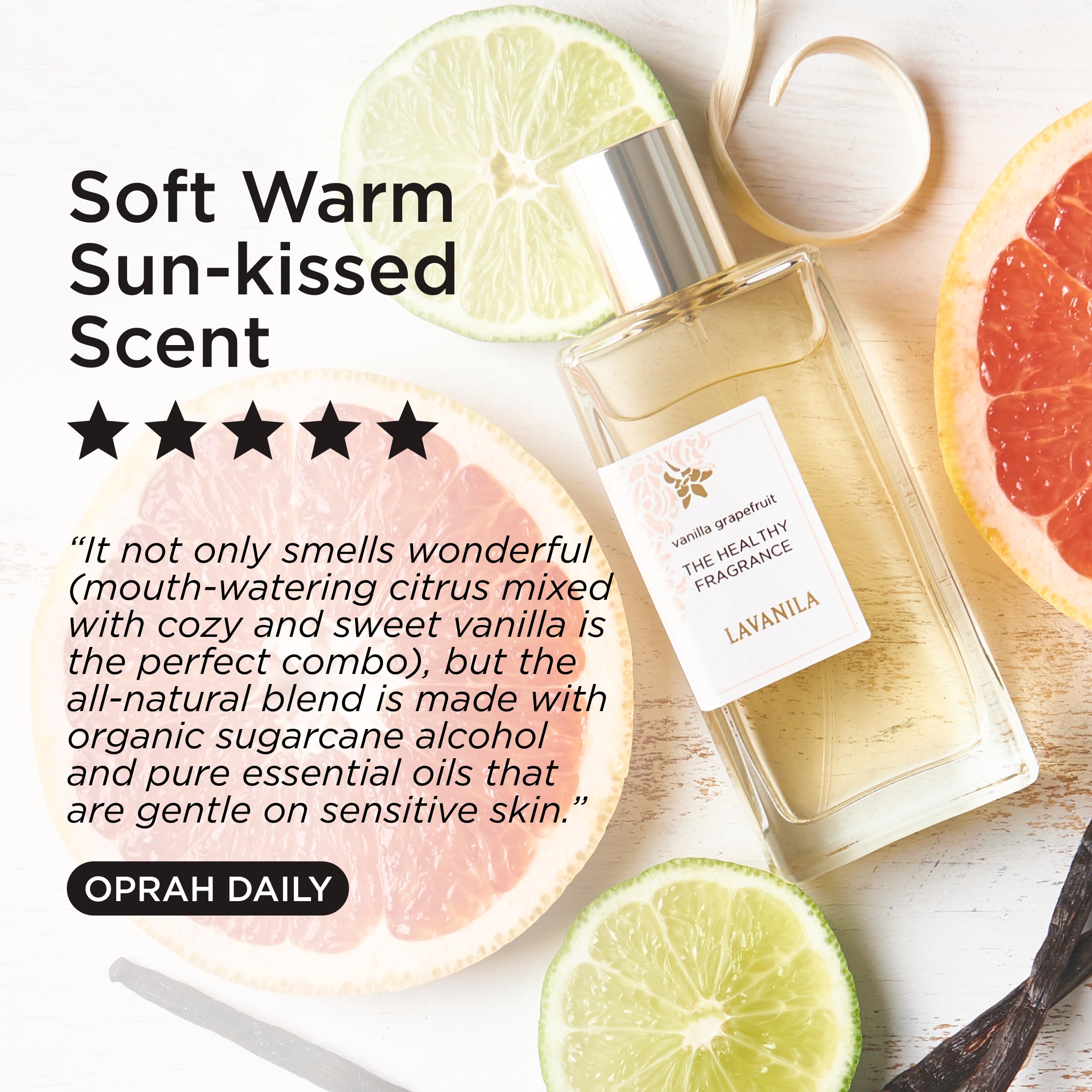 Visual texture of citrus and vanilla elements illustrating fresh bright scent benefit
